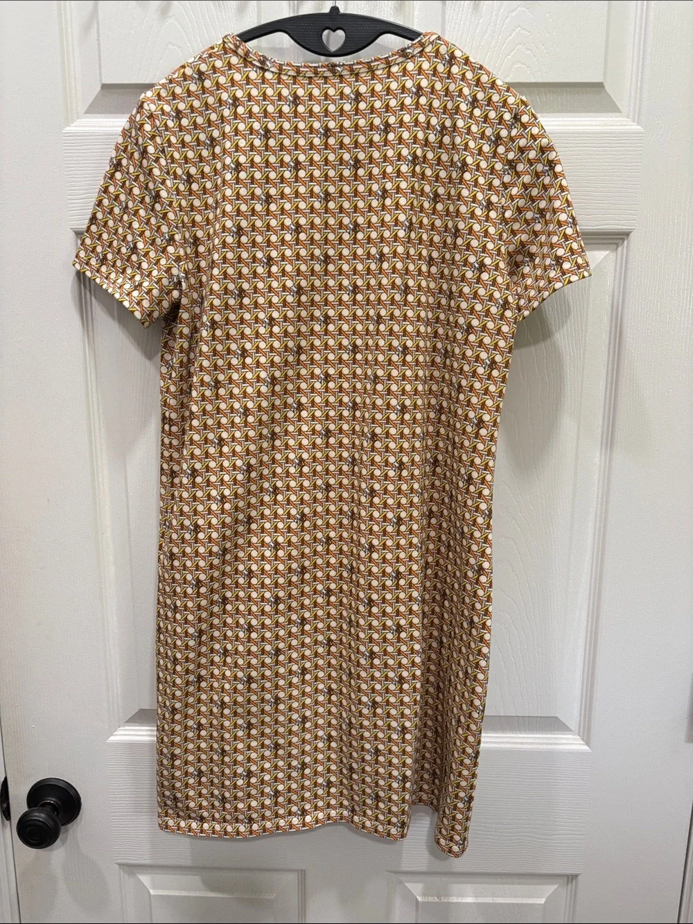 TORY BURCH Basket Weave T Shirt Dress Sz Small Mini Cotton Multicolor Knit